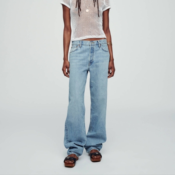 New Re/done Redone Long Loose Jeans 27 Wasted Indigo - Picture 1 of 6